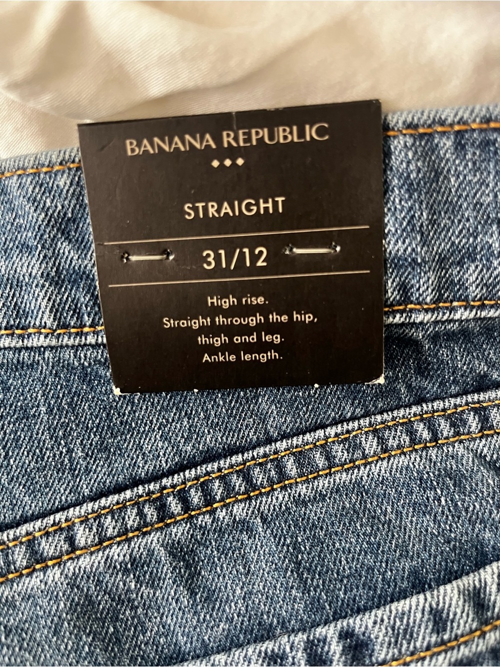 Banana Republic 100% Cotton Straight Leg Jeans High Rise NWT 31/12